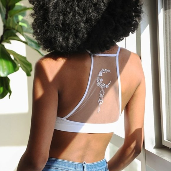 Boho Crescent Moon Bralette - White - Picture 4 of 4